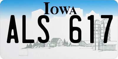 IA license plate ALS617
