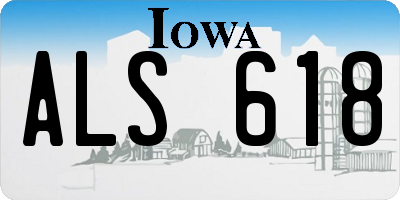 IA license plate ALS618