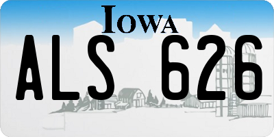 IA license plate ALS626