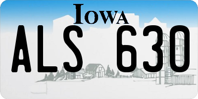 IA license plate ALS630