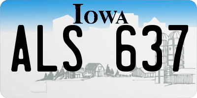 IA license plate ALS637