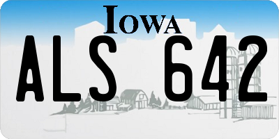 IA license plate ALS642