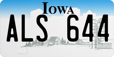 IA license plate ALS644