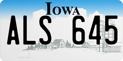 IA license plate ALS645