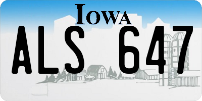 IA license plate ALS647