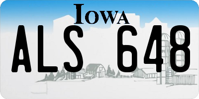 IA license plate ALS648