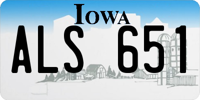 IA license plate ALS651