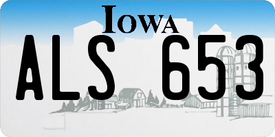IA license plate ALS653