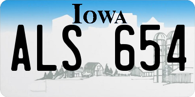IA license plate ALS654