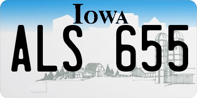 IA license plate ALS655