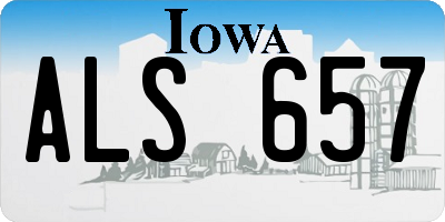 IA license plate ALS657