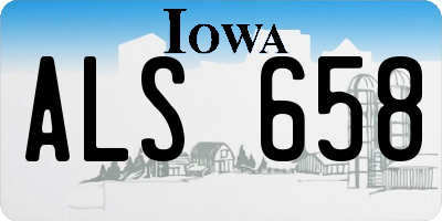 IA license plate ALS658