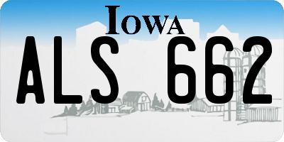 IA license plate ALS662
