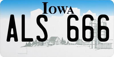 IA license plate ALS666