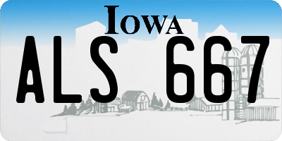 IA license plate ALS667