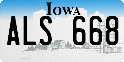 IA license plate ALS668