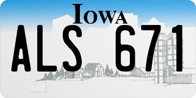 IA license plate ALS671