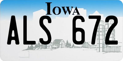 IA license plate ALS672