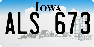 IA license plate ALS673