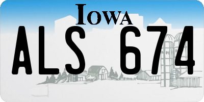 IA license plate ALS674