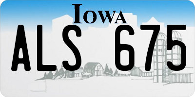 IA license plate ALS675