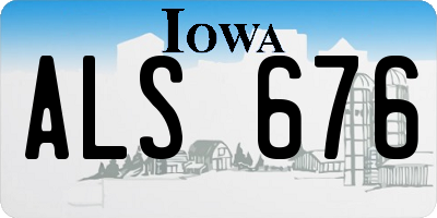 IA license plate ALS676