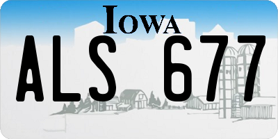 IA license plate ALS677