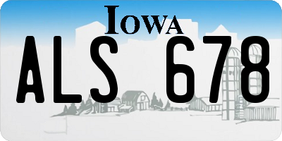 IA license plate ALS678