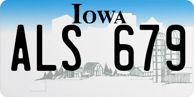 IA license plate ALS679