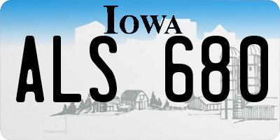 IA license plate ALS680