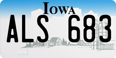 IA license plate ALS683