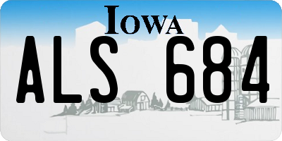 IA license plate ALS684