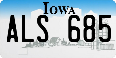 IA license plate ALS685