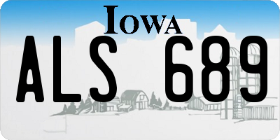IA license plate ALS689