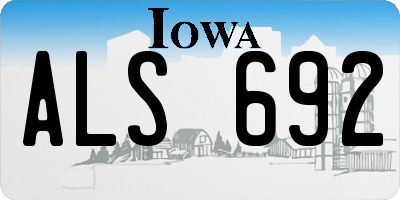 IA license plate ALS692
