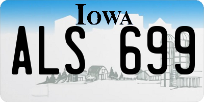 IA license plate ALS699