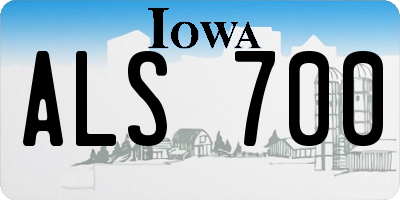 IA license plate ALS700