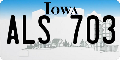 IA license plate ALS703
