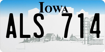 IA license plate ALS714