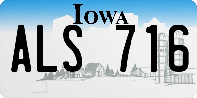 IA license plate ALS716