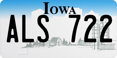 IA license plate ALS722
