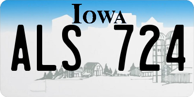 IA license plate ALS724