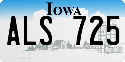 IA license plate ALS725