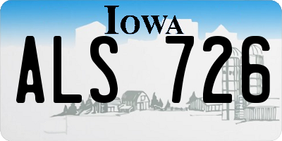 IA license plate ALS726