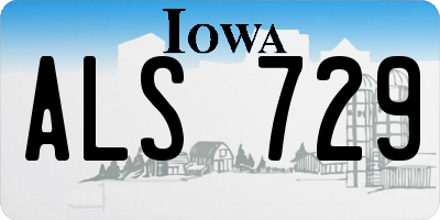 IA license plate ALS729