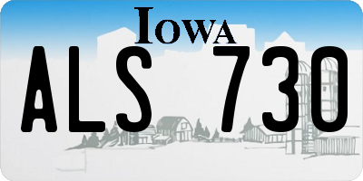 IA license plate ALS730