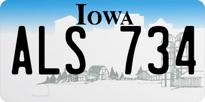 IA license plate ALS734