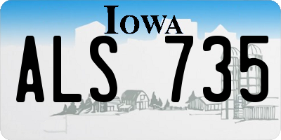 IA license plate ALS735