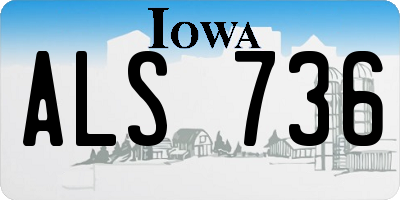 IA license plate ALS736
