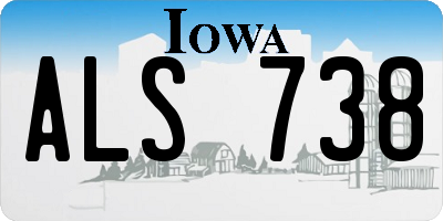IA license plate ALS738